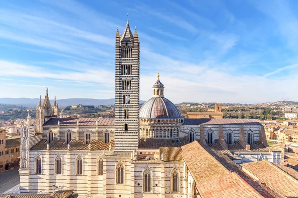 Catedral Siena Duomo Vista Lateral Iglesia Medieval Toscana Italia — Foto de Stock