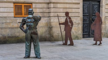 Pontevedra, June 25, 2025. The Faithful Contrast sculpture in the city of Pontevedra, Galicia. High quality photo
