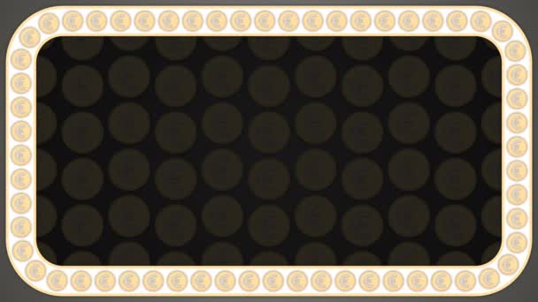 欧元货币硬币灰色背景矩形框架 — 图库视频影像
