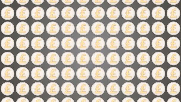 ポンド イギリス イングランドお金灰色の背景コイン交通垂直 — ストック動画