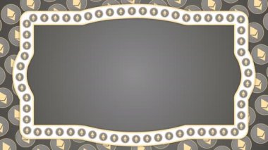 Ethereum cryptocurrency gri arka plan vintage kenarlık çerçeve büyük başlığı