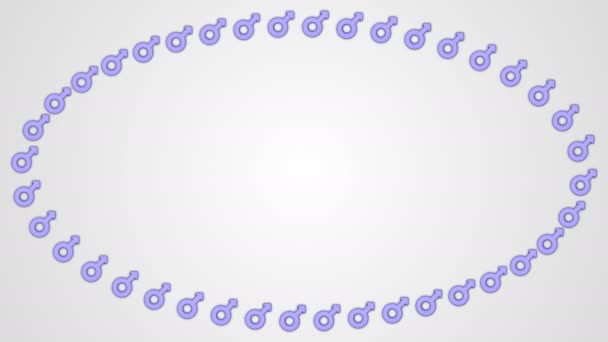 Płci Męskiej Ikony Wzór Tła Animacja Płynna Pętla — Wideo stockowe