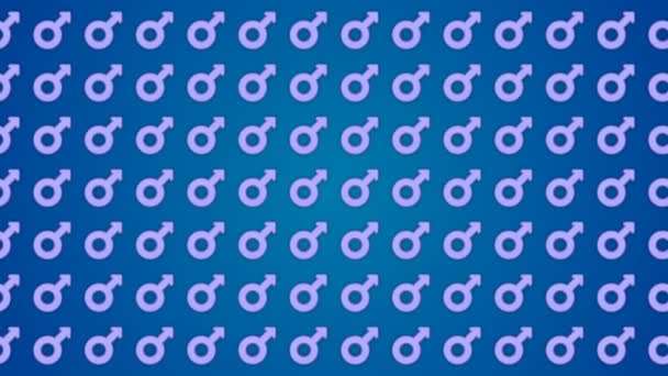 Male Gender Icons Pattern Background Seamless Loop Animation — Stock Video