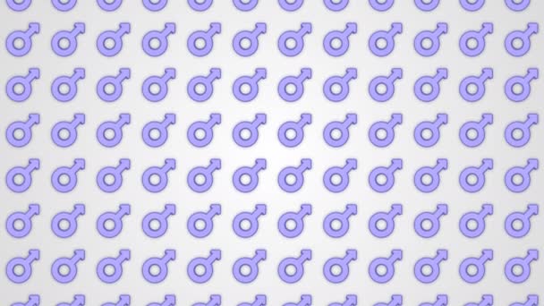Männliche Geschlechtssymbole Muster Hintergrund Mit Nahtloser Schleifenanimation — Stockvideo