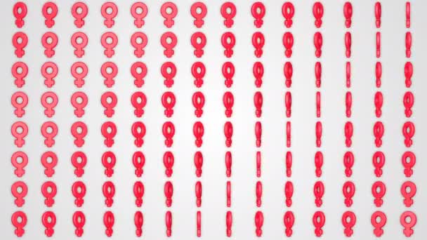 Vrouwelijk Geslacht Pictogrammen Patroon Achtergrond Met Naadloze Loops Animatie — Stockvideo