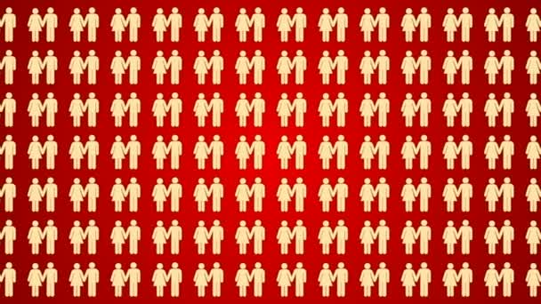 Man Woman Together Gender Icons Pattern Background Seamless Loop Animation — Stock Video