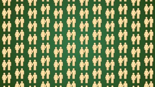 Man Woman Together Gender Icons Pattern Background Seamless Loop Animation — Stock Video
