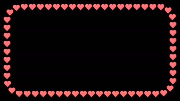 Прекрасный Романтический Фон Сердца Бесшовной Анимацией Цикла — стоковое видео