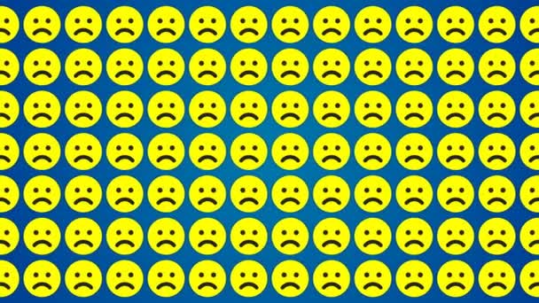 Sad Smile Emotion Blue Background Traffic Horisontal — Stock Video