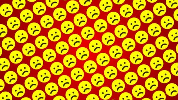 Sad Smile Emotion Red Background Traffic Diagonal — Stock Video