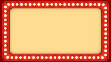 Yanıp sönen ışık Ampüller kırmızı çerçeve kenarlığı ekran işareti casino arka plan döngü