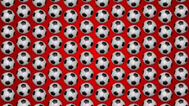 Futbol futbol kırmızı arka plan deseni için top haddeleme