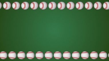 Beyzbol topu Amerikan spor yeşil sınır çerçeve arka plan deseni