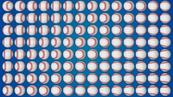 Baseball Ball American Sport Blue Background Pattern — Stock Video