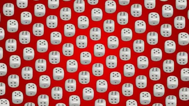 Кости Кубики Казино Азартные Игры Красный Фон — стоковое видео