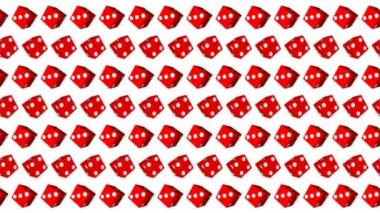 Kırmızı zar casino kumar beyaz arka plan cubes