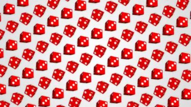 Kırmızı zar casino kumar beyaz arka plan cubes