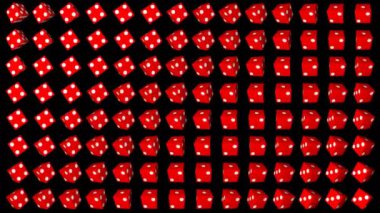 Kırmızı zar casino kumar siyah arka plan cubes