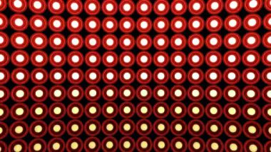 Yuvarlak duvar yanıp sönen ışık Ampüller desen statik yatay kırmızı sahne arka plan vj döngü