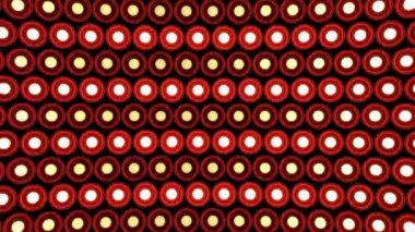 Yuvarlak duvar yanıp sönen ışık Ampüller desen döndürme sahne kırmızı arka plan vj döngü