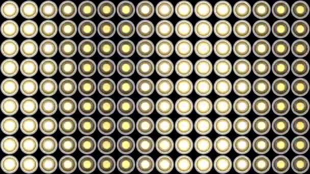 벽 전구 깜박이 불빛 패턴 정적 수직 백색 무대 배경 vj 루프 — 비디오