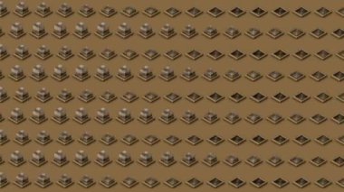 İzometrik arka plan cam küpler düğmeleri yatay dalgalar hareket