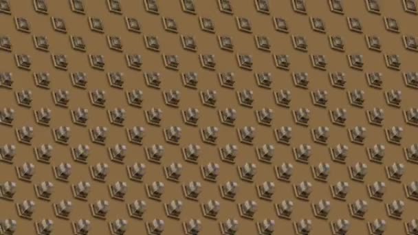 Абстрактний Ізометричний Фон Скляні Кубики Кнопки Руху Діагональних Хвиль — стокове відео