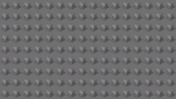 Абстрактный Изометрический Фон Серые Кубики Кнопки Движения Вверх Вниз — стоковое видео