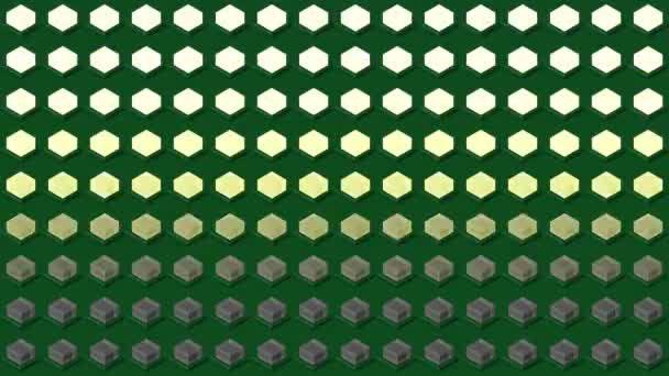 Abstrato Isométrico Fundo Cubos Cubos Luzes Lâmpadas Horizontal Onda Piscando — Vídeo de Stock