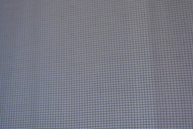 Beyaz küçük Tatarcığa karşı File karşı bir beyaz metaloplastic pencere uçar