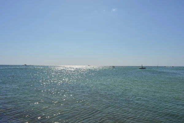 Céu Azul Com Mar Liso Azul Mar Negro — Fotografia de Stock