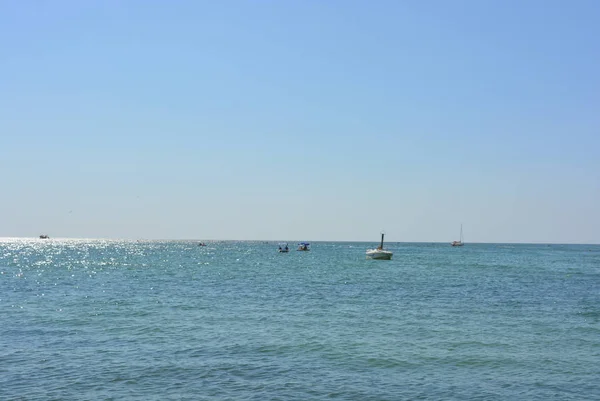 Céu Azul Com Mar Liso Azul Mar Negro — Fotografia de Stock