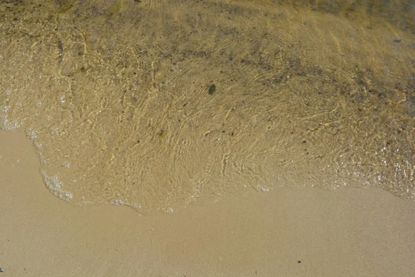 Yellow river sand with a river wave of the Dnieper