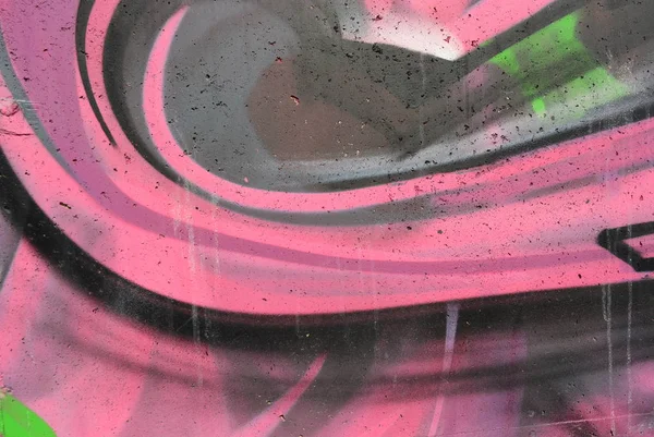 Mur Abstrait Béton Peint Avec Des Couleurs Rose Noir Vert — Photo