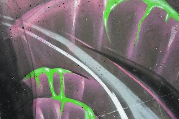 Betonnen Abstracte Muur Beschilderd Met Roze Zwarte Groene Kleuren Kunst — Stockfoto