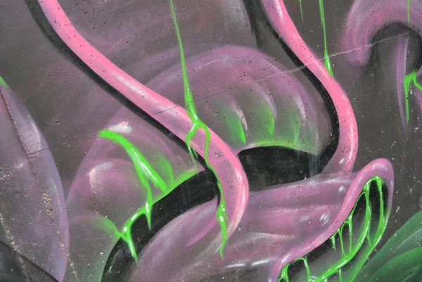Бетонные Абстрактные Стены Окрашены Розовые Черные Зеленые Цвета Художественный Фон — стоковое фото