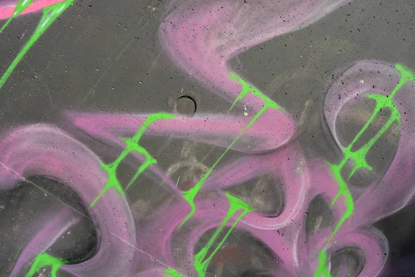 Parede Abstrata Concreto Pintado Com Cores Rosa Preto Verde Fundo — Fotografia de Stock