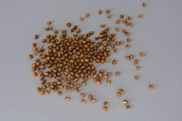 Fresh Loose Buckwheat Groats Brown Grains Buckwheat — Stock Photo, Image