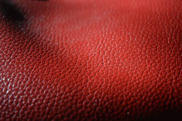 Prachtig Gesneden Natuurlijk Leder Met Reliëfs Textuur Rode Lederen Achtergrond — Stockfoto