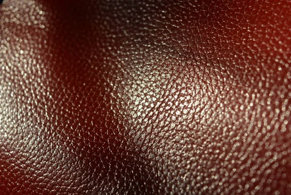 Beautifully Carved Natural Leather Reliefs Texture Red Leather Background Reflections — Stock Photo, Image