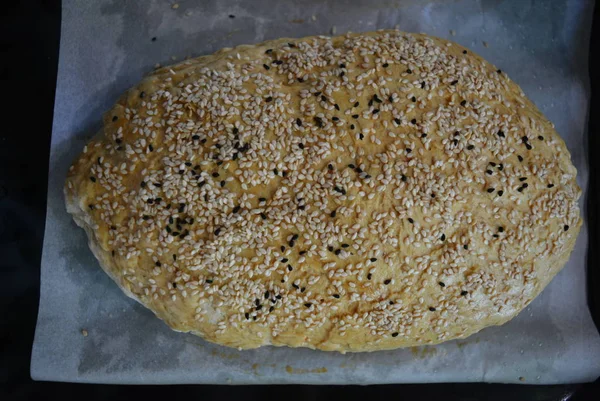 Смачний Домашній Білий Хліб Виготовлений Вашим Рецептом Хліб Свіжий Білим — стокове фото