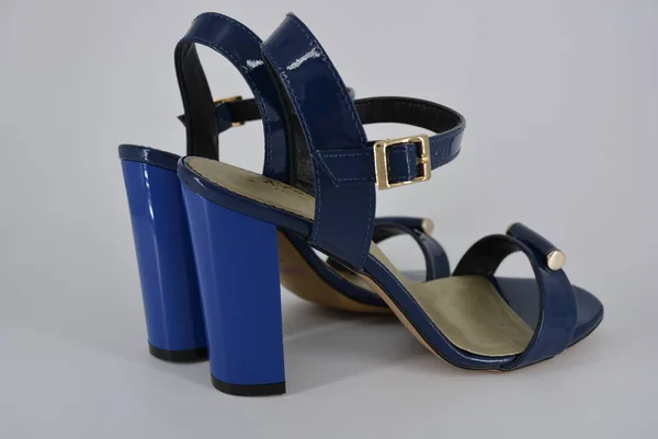 Colored Elegant Women Sandals Natural Patent Leather Zotoli Insoles Fashionable — Stock Photo, Image