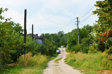 Samara Nehri yakınında alışılmadık bir manzara ve orman güzelliği ile güzel doğal arka plan. Shevchenko konut emlak, Dnipro şehir, Ukrayna yeşil tepeler, ağaçlar, parlak gökyüzü ile çalılar.