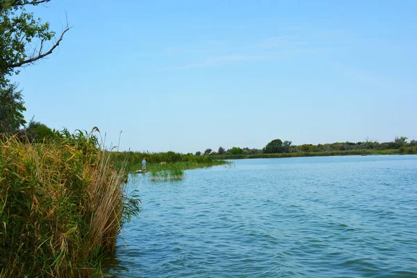Pitoresk dik bankalar ve sahil, ağaçlar, yeşillikve zengin gökyüzü ile Samara Nehri güzel bir görünüm. Konut emlak parlak ve unutulmaz doğa, Shevchenko, Dnipro, Ukrayna.