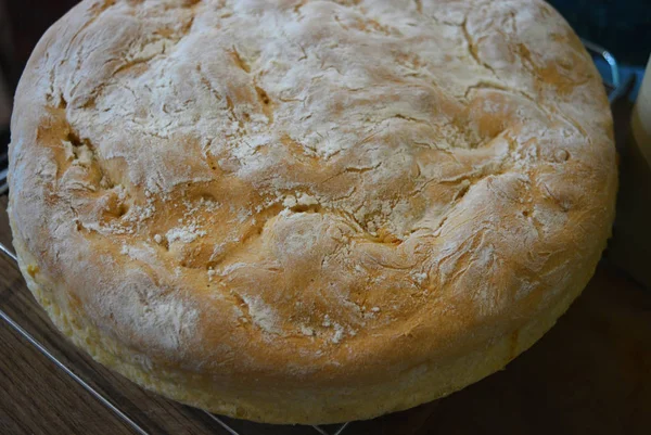 Pão Macio Saboroso Fresco Bolos Caseiros Pão Branco — Fotografia de Stock