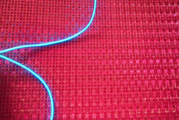 Kék Izzó Huzal Hideg Neon Elektrolumineszcens Kábel Kábel Fekszik Egy — Stock Fotó