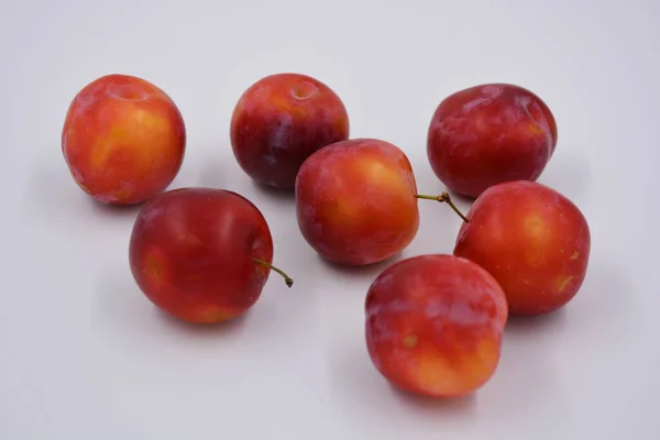 Vermelho Cereja Variedade Precoce Ameixa Cereja Cedo Que Cresce Cresce — Fotografia de Stock