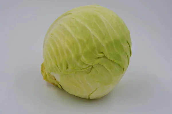 Bright Juicy Fresh Cabbage Cut Head Cabbage Half Summer Ukrainian — Stock Photo, Image