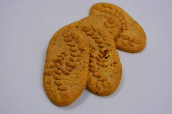 Biscoitos Saudáveis Cereais Não Doces Com Adição Ingredientes Naturais Nozes — Fotografia de Stock