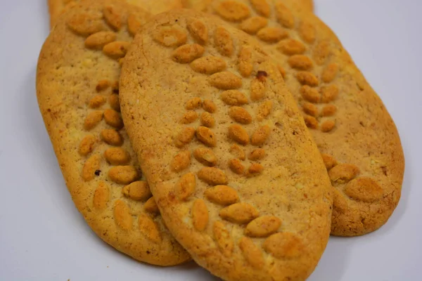 Biscoitos Saudáveis Cereais Não Doces Com Adição Ingredientes Naturais Nozes — Fotografia de Stock